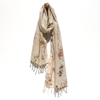 Classic pattern naturally dyed cotton scarf