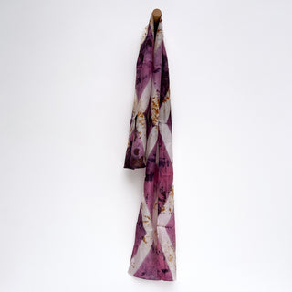 Rust and eastern Brazilwood dyed silk scarf