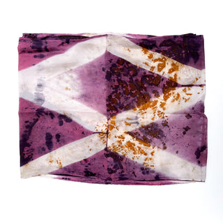 Rust and eastern Brazilwood dyed silk scarf