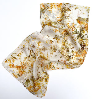 Onion skin dyed silk scarf