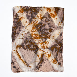 Rust and tea dyed silk scarf