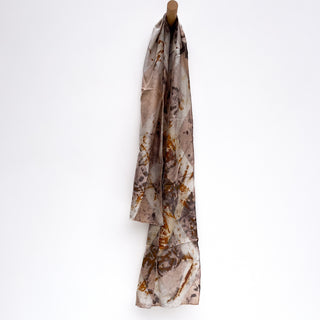 Rust and tea dyed silk scarf