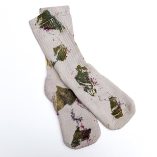 Classic pattern naturally dyed organic cotton socks