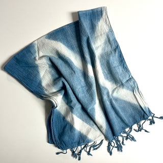 Indigo dyed cotton scarf