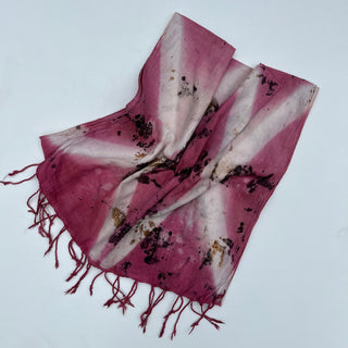 Rust and eastern brazilwood dyed cotton scarf