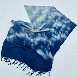 Indigo dyed cotton scarf
