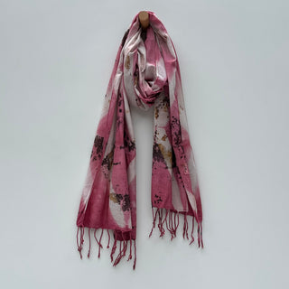 Rust and eastern brazilwood dyed cotton scarf