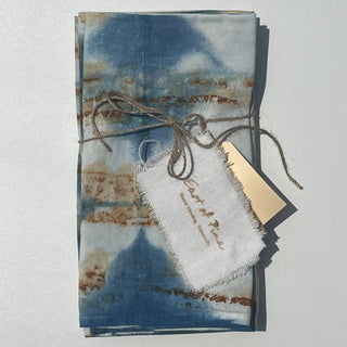 Rust and indigo dyed cloth napkins